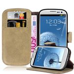 cadorabo – Retro Book Case in Used-Look Design for > Samsung Galaxy S3 / S3 NEO < – Etui Cover Protection Pouch with Stand Function and Card Slot in FROSTED-BROWN