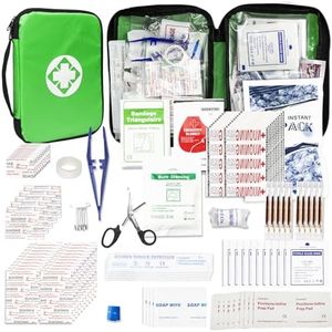 Home-Businesses First-Aid Emergency-Kit for Camping-Car - 300 Pcs Urgent Essential First Aid Kits Refill Supplies with Tourniquet Bandages for Workpalce Green 1st Aid