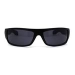 Locs Mad Dog Hardcore Gangster Cholo Narrow Rectangular Sunglasses (matte black, 2.25), Matte Black, One Size