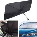 Car Windshield Sun Shade Umbrella, Foldable Car Sun Umbrella for Windshield Sun Protection Umbrella Front Sunscreen Visor Block UV Fits Most Vehicle Models (140x80cm)