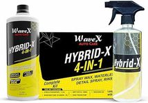 WaveX Hybrid-X Concentrate Spray Wax, Waterless Wash, Rinse Aid And Quick Detailer (33.8 oz) With Microfiber Cloth Dilutes 20 Times With Water