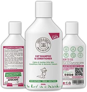 Cat Shampoo & Conditioner - Ideal For All Cats Skin Calms & Soothes Itchy Sensitive Skin - Conditions Hair & Removes Odours - A Natural Remover Of Flea And Ticks, White