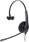 Jabra Biz 1500 QD Mono Headset with GN 1200 Universal Coiled Smart Cord for Connecting Headset & Telephone