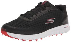 Skechers Men's Max Fairway 3 Arch Fit Spikeless Golf Shoe Sneaker, Black/Red, 8 Wide