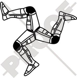 Isle of Man Île de Man Triskellion Manx Triskellion Royaume-Uni, 165mm Vinyl Sticker, Autocollant- Choix DE 22 Couleurs