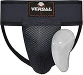 VERSAL Boxing Groin Guard MMA Martial Arts Muay Thai Groin Cup Abdominal Protector Jockstrap Abdo Groin Support for Kickboxing Karate Bjj Cricket Hockey Adult/Youth Groin Box (M)