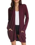 GRACE KARIN Women's Open Front Lightweight Sweaters Cardigan (S,Wine)