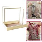 SIRI DECORE Trousseau Packing Chhab Men's Suit Ladies Cloth Wooden Basket Hamper For Gift Decoration Decorations Pine Wood Gifting Basket12X18X2.5 Inch Tray And Frame V2, Square