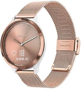 for Vivomove HR Women Men Watchband, TRUMiRR Mesh Woven Stainless Steel Watch Band Quick Release Strap Wrist Bracelet for Garmin Vivomove HR Sport/Vivomove HR Premium All Versions