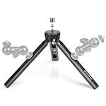 Mini Tripod, Moman TR01S Desktop Table Desktop Tripod Compact 3 Legs Tabletop Stand with 1/4 and 3/8 Screw Mount for DSLR Camera, Smartphone up to 11lb/5kg, Mini-Small-Tripod-Desktap-Table