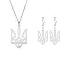 EUEAVAN Ukraine Trident Ukraine Coat of Arms Pendant Necklace Flag Charm Ukraine Symbols Choker Patriotic Gift Ukraine Souvenir Jewelry Girls Women Stainless Steel (set2)