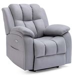 More4Homes BROOKLINE ELECTRIC FABRIC AUTO RECLINER ARMCHAIR GAMING USB LOUNGE SOFA CHAIR GREY