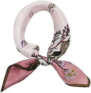 FONYVE 100% Mulberry Silk Scarfs for Women - Lightweight Square Satin Head Scarf - Small Silk Hair Scarf for Sleeping 21" x 21"