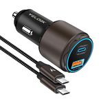 VELOGK Super Fast Type C Car Charger [73W Turbo], Metal Adaptive 55W 45W PPS/PD&QC3.0 USB C Car Adapter[Super Fast Charging 2.0]for Samsung S24/S23 Ultra/S22+/S21/S20/Note 20/10+,iPad Pro/Air,Macbook