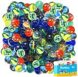 200pk Glass Marbles for Kids | Traditional Small Marbles Assorted | Bag of Marbles | Coloured Marbles | Cat's Eye Marble for Classic Outdoor & Indoor Games | Use for Arts & Crafts | Party Bag Fillers