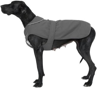 Kuoser Dog Winter Coat - Warm Fleece Jacket, Reflective & Waterproof, Grey for Small Medium Large Dogs