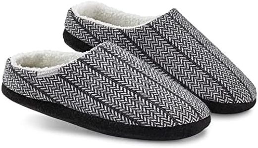 DUNLOP Pantofole Uomo Ciabatte Uomo Invernali da Casa (45, Nero/Bianco, numeric_45)