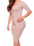 Fajitex Fajas Colombianas Reductoras y Moldeadoras High Compression Garments After Liposuction Full Bodysuit 023700 033700, Beige, XX-Large