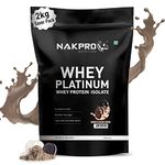 NAKPRO Platinum Whey Protein Isolate 2kg Cookies & Cream | 28g Protein, 6.4g BCAA | Trustified Certified 100% Authentic Supplement Powder & No Adulteration | Low Carbs, Fast Absorbing Whey Protein Powder