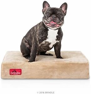 BRINDLE Waterproof Memory Foam Pet Bed - Removable and Washable Cover - 4 Inch Orthopedic Dog and Cat Bed - Fits Most Crates,Khaki