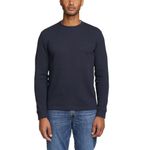 Eddie Bauer Thermal Crew Neck Long Sleeve Shirt (US, Alpha, Medium, Regular, Regular, Blue)