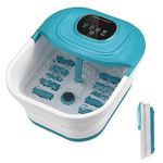 Collapsible Foot Spa Bath with Heat, Temperature Control and Timer Settings, Foot Soak Tub with Bubbles, Pumice Stone and Massage Roller, Pedicure Foot Spa for Soothe & Relax Tired Feet