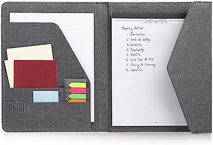 Paper Junkie Professional Legal Notepad Portfolio, Grey Folio Notebook for Office, Business, Work, Pad Holder Folder Organizer for Documents (12.5x10) - Fabric Padfolio - Folio Document Organizer