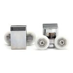 2 Pieces Stainless Steel Double Wheels Top Rollers for Sliding Shower Door