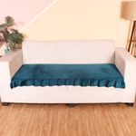 Amazon Brand - Umi 1 Seater Quilted Velvet Sofa Cover Protector with Frill (Castleton Green)