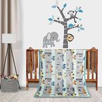 Florida All Season Ac Baby Blanket Swaddler Wrapper Flannel Soft And Comfortable For 0-5 Years Babies With Adorable Prints And Designs, 350 tc,Grey