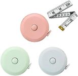 3 Pack Tape Measures Retractable Measuring Tape for Body, 60-Inch 1.5 Meter Dual Sided Flexible Ruler for Craft Fabric Cloth Sewing Tailor Weight Loss Body Measuring Tape (Macaron Blue, Pink, Green)