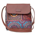 ZOUK Multicolor Mandala Printed Women's Hand Crafted Vegan Leather Multicolour Flap Sling Bag