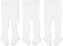 CozyWay Cable Knit Cotton Leggings - Tights for Toddler Girls - 3 Pack (White) 1-2 Years Old - Baby Knit Tights - Baby Tights - Baby Cable Knit Tights - Thick Baby Tights