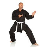 Ronin Karate Gi - Lightweight Student Karate Uniform - Professional Quality Made Kimono - Advanced 100% Cotton Martial Arts Kit Style Karate Training for Adults & Kids. (Black, 1)