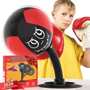 SVANE Strong Suction Desktop Punching Bag - Stress Relief Boxing Ball with Upgraded Durable Spring, Secured Office Home Desk Toy Gift for Kids, Friends, and Coworkers
