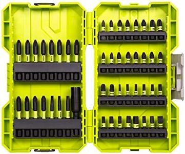 RYOBI Torque+ Impact 48 Piece Impact Screwdriver Bit Set for Impact Drills Includes 32 x 25mm Bits 15 x 50mm Bits Magnetic Bit Holder