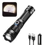 5000 Lumen Rechargeable Tactical Flashlight,XHP50 LED for Hiking Hunting Camping Emergency Outdoor Sport(Include 26650 Battery)