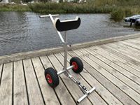 launchingwheels.com Outboard Boat Motor Carrier Cart Stand Trolley, Portable Storage Rack, Stainless Steel, Heavy Duty model