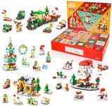 Christmas Advent Calendar 2024, 24 Days Countdown Surprise Gift Box for Teens & Kids, 6 in 1, 28 Building Blocks for Adults, Christmas Tree, Santa, Train, House, Grandson&Granddaughter Christmas Gifts