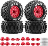 GLOBACT MX28 2.8" Tires 1/10 Scale RC Truck Tires and Wheels with 12mm 14mm Replaceable Hex for ARRMA Big Rock Granite VORTEKS 3S TRAXXAS Stampede Rustler (4PCS)