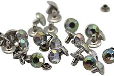 Allstarco 11mm Crystal AB H702 Acrylic Rhinestone Rivets For Garments Leather, Sewing and Crafts DIY Jewelry Making in Bulk Bracelet Handbags FlipFlops - 40 Pieces