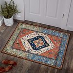 Lahome Boho Entryway Rug - 2x3 Small Throw Kitchen Rugs Washable Area Rugs for Bedroom Non-Slip Low-Pile Kitchen Mats Persian Indoor Doormat Carpet for Entrance Bathroom Laundry Living Room