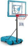Goplus Basketball Hoop for Pool, 3.8-4.4FT Height Adjustable Poolside Basketball Goal System w/ 31’’ Backboard, Wheels, Adults Portable Basketball Stand for Outdoor Swimming Pool