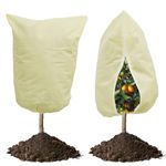 Plant Fleece Frost Protection Bags, 2 Pack Thicker 80gsm Plant Covers for Winter with Zipper and Drawstring, Plant Fleece Frost Protection Jackets, Garden Fleece Bags for Plants Protection, 60 x 80cm