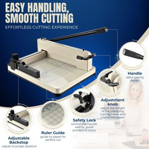 Flexzion 12" Guillotine Paper Cutter – Heavy Duty Trimmer