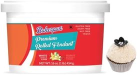 Bakerpan Premium Rolled White Fondant for Cake Decorating - 1 Pound, Vanilla Flavor