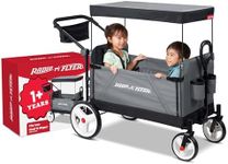 Radio Flyer City Luxe Stroll ‘N Wagon, Grey Push Wagon with Parent Caddy and Internal Storage Pockets, Folding Wagon for 1+ Years (Amazon Exclusive)