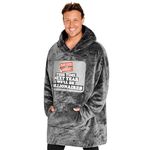 Only Fools and Horses Blanket Hoodie for Men and Teenagers - Cosy Oversized Fleece Hoodie One Size - Gifts for Men Grey