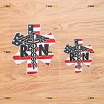 RN Registered Nurse Caduceus Medical EMT Star of Life American Flag Sticker Decal Vinyl - 2 Pack Reflective, 4 Inches, 6 Inches - for Car Boat Laptop Cup