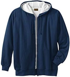 Boulder Creek by KingSize Men's Big & Tall Full-Zip Thermal Hoodie - 3XL, Navy